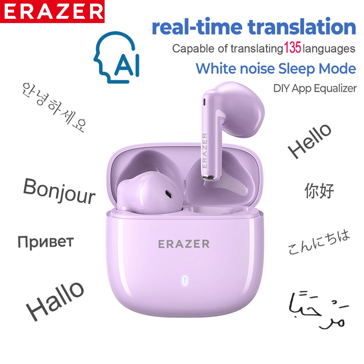 [AI Translator Earphones]  Xt92Pro Bluetooth Earphones Real-Time Translate Earbuds Wireless Headphones for Travel Talking