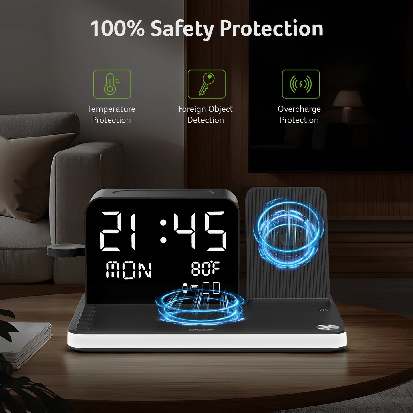 7 in 1 Wireless Charging Station: Wireless Charger Iphone Charging Station for Multiple Devices Apple - Iphone 17 16 15 14 13 12 11 Pro Max Apple Watch Airpods, Magsafe Charger Stand Samsung