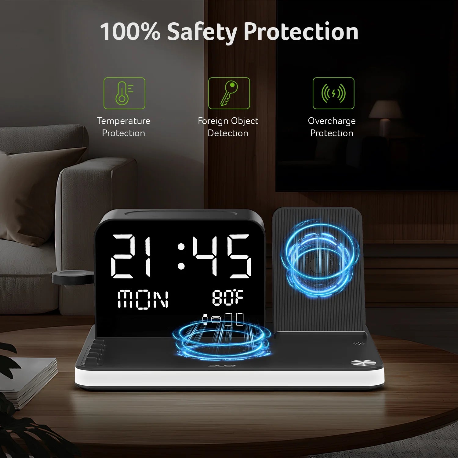 7 in 1 Wireless Charging Station: Wireless Charger Iphone Charging Station for Multiple Devices Apple - Iphone 17 16 15 14 13 12 11 Pro Max Apple Watch Airpods, Magsafe Charger Stand Samsung