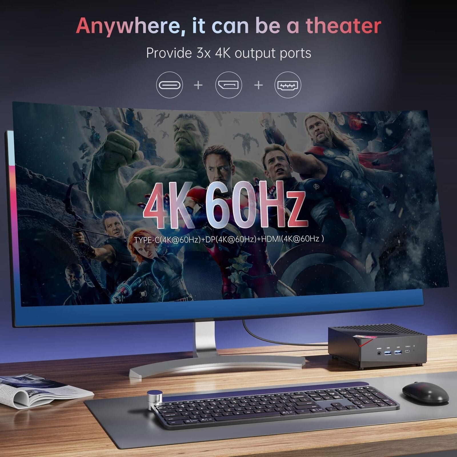 ACEMAGICIAN [Dual LAN Mini Gaming PC AMD Ryzen 7 5800U Mini PC 16GB DDR4 512G...