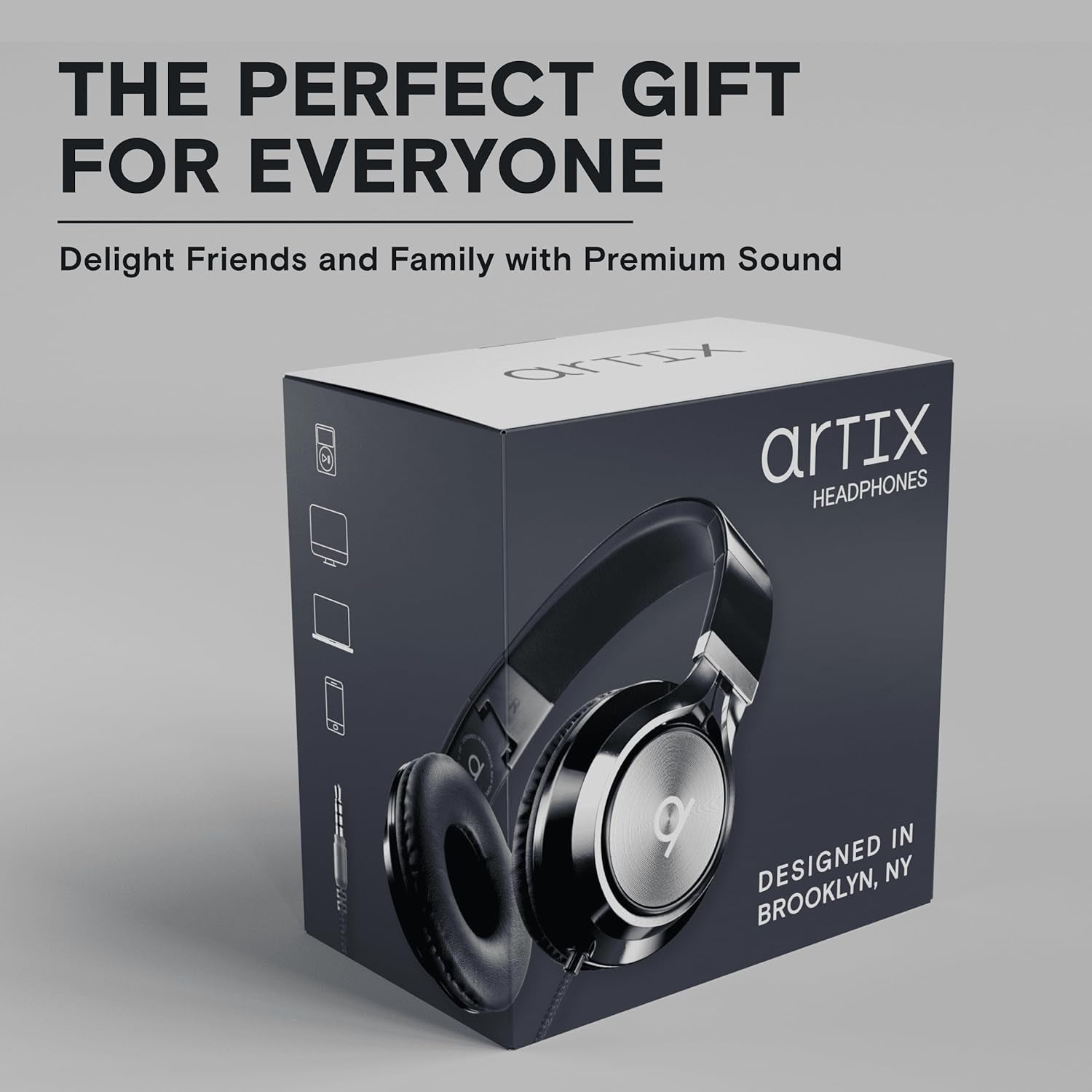 CL750 Wired Headphones with Mic & Volume Control — Noise Isolating On-Ear Headphones for Computer and Laptop Wired, Plug in Corded Headphone over Ear with Wire (Foldable, Aux Jack 3.5Mm)