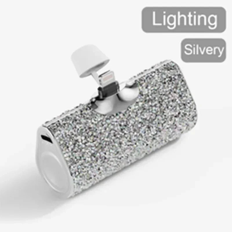 Portable Charger Mobile Power Bank Power Banks Fast Charging Power Bank Shiny Diamond Fashion High Quality 5000Mah