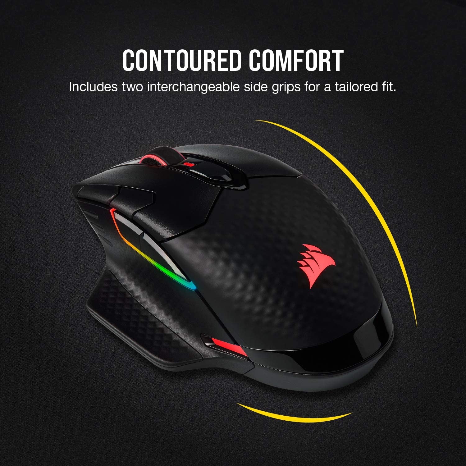 Dark CORE RGB PRO Wireless/Wired FPS MOBA Gaming Mouse – 18,000 DPI, Fast Response Time, 8 Programmable Side Buttons, Dynamic Multi-Color Backlighting – Black