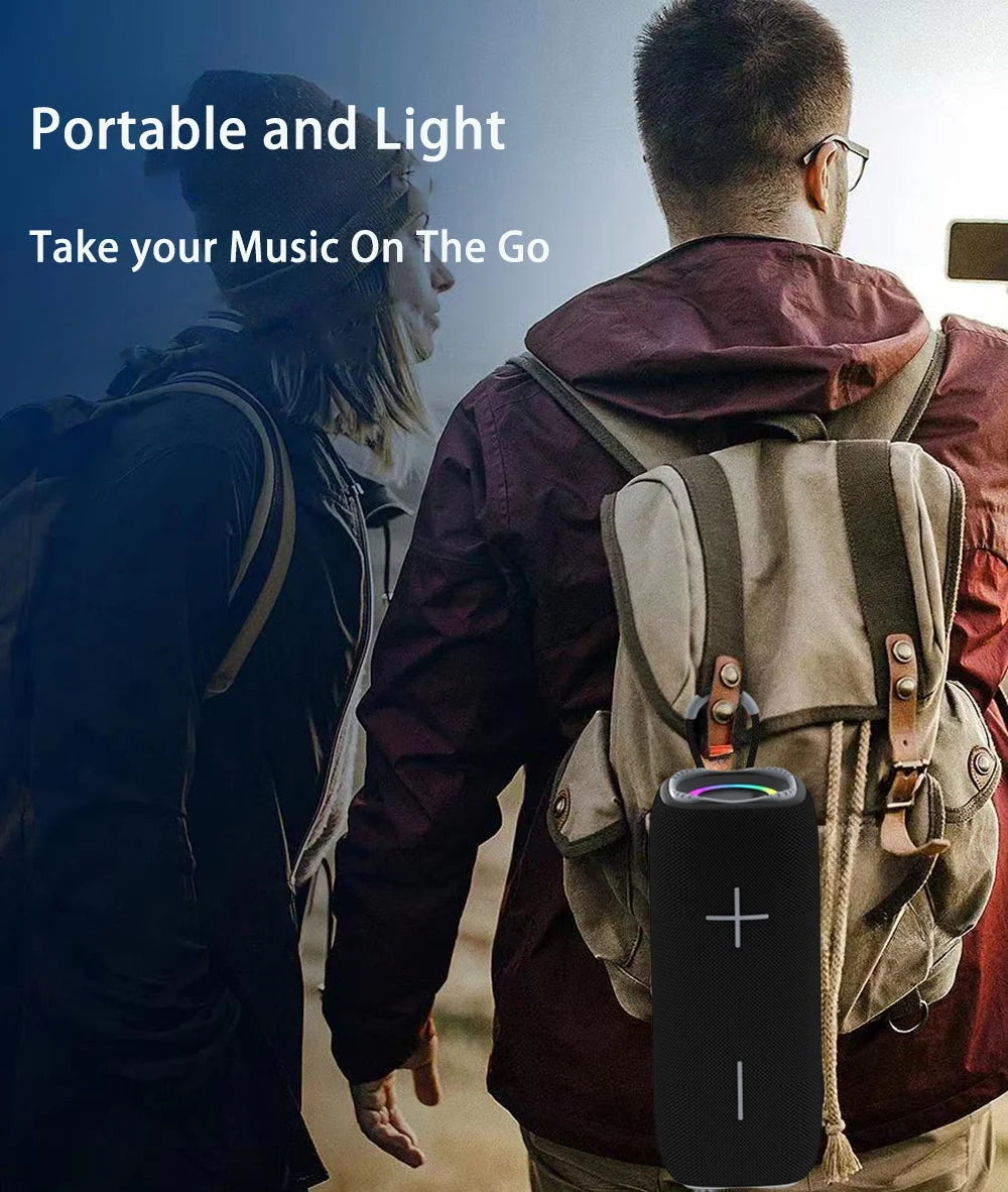 Portable Bluetooth Speakers,Wireless Speaker with Loud Stereo Sound,Bluetooth 5.3, RGB Lights, Dual Pairing for Home, Outdoor, Party,Gift Ideas