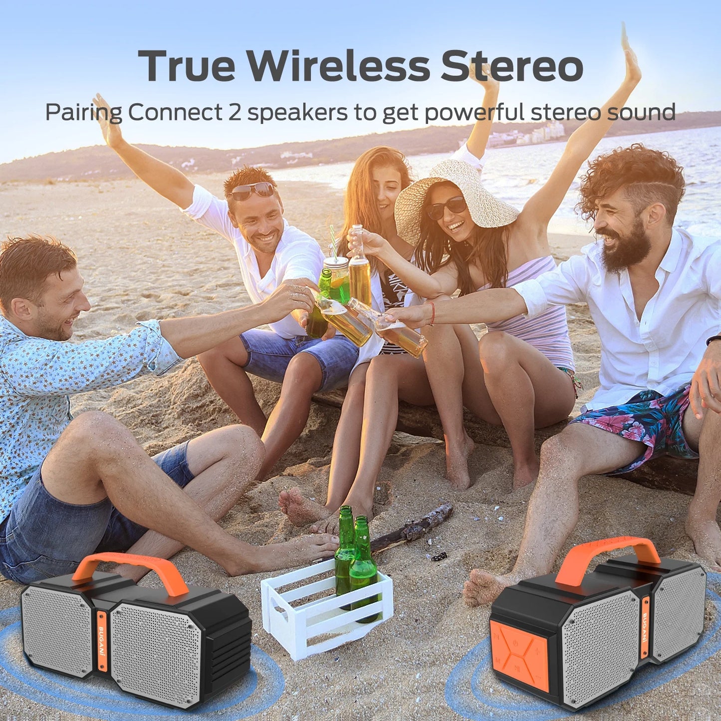 Bluetooth Speaker,  M83 IPX6 Waterproof Portable Large Bluetooth Speaker,Bluetooth 5.2,50W Big Power, 24H Playtime,Suitable for Family Gatherings and Outdoor Bluetooth Speakers