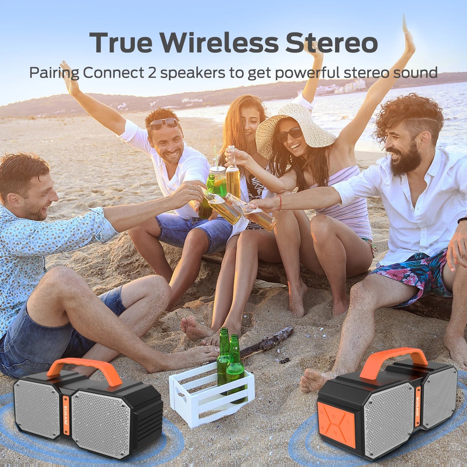 Bluetooth Speaker,  M83 IPX6 Waterproof Portable Large Bluetooth Speaker,Bluetooth 5.2,50W Big Power, 24H Playtime,Suitable for Family Gatherings and Outdoor Bluetooth Speakers