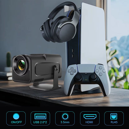 HY320 Projector 1920*1080P 4K Supported Wifi6 390 ANSI Home Theater 180° Flexible BT 5.0 Mini Beamer Projetor Portable